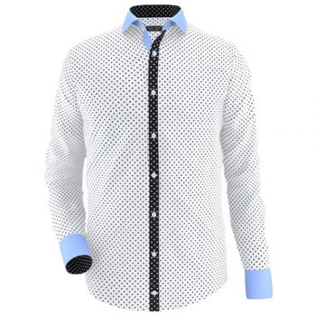 Envogue Apparel White Polka Dot Contrast Shirt